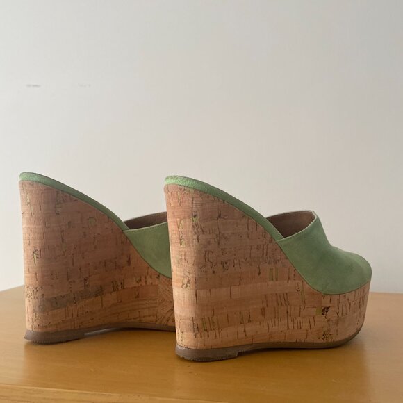 Naná Suede Cork Wedge Mules - Picture 4 of 10